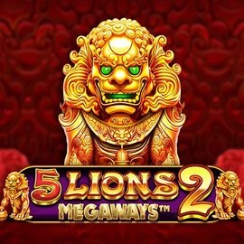 5 Lions Megaways 2 online game logo by Pragmatic Play on casinospindogs.uk
