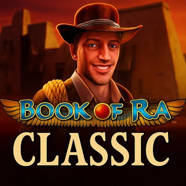 Book of Ra Classic online game logo by Novomatic on casinospindogs.uk